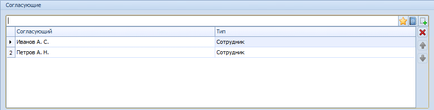 Выбор согласующих из "Справочника сотрудников"