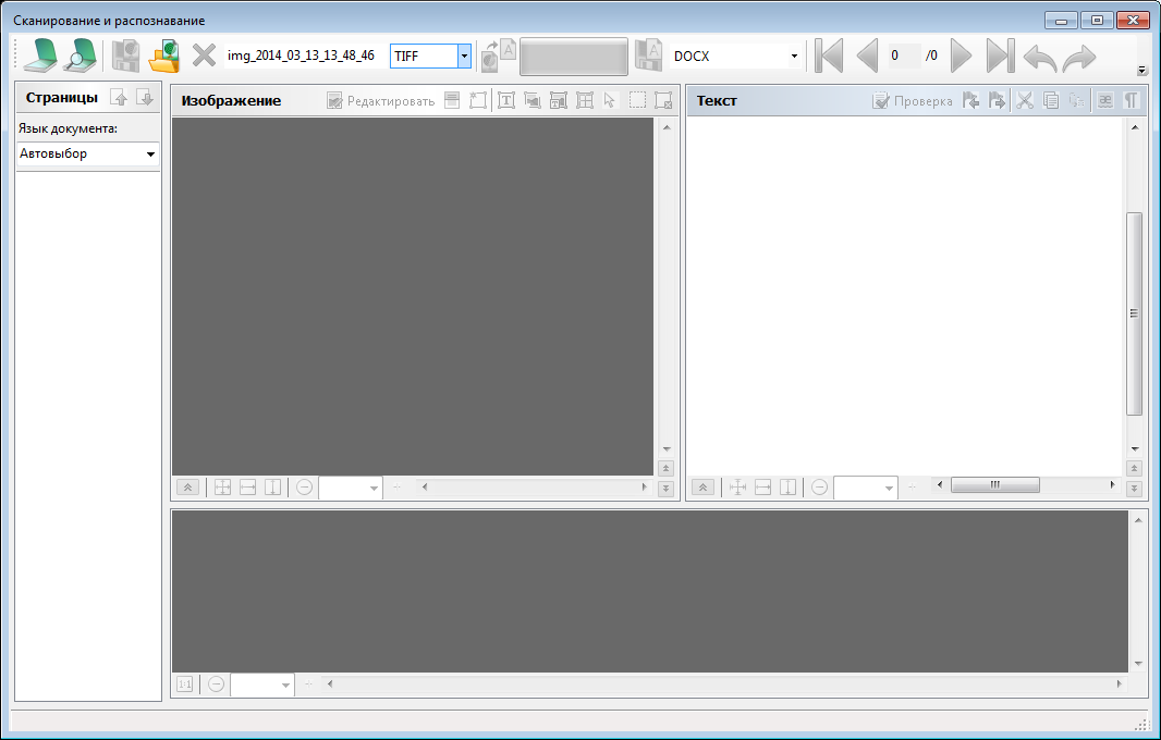 Окно "Сканирование и распознавание"