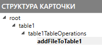 Операция "Добавить файл" в списке операций элемента управления "Таблица"