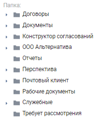 Элемент управления в режиме отображения дерева папок