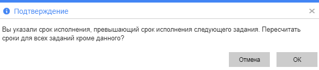 Запрос на пересчет сроков исполнителей