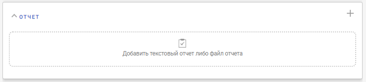 Раздел "отчёт" в карточке Задания