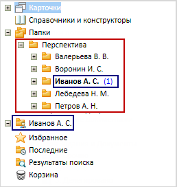 Пример отображения корневой папки организации у администратора