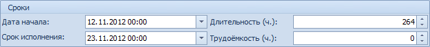 Настройка сроков исполнения задания