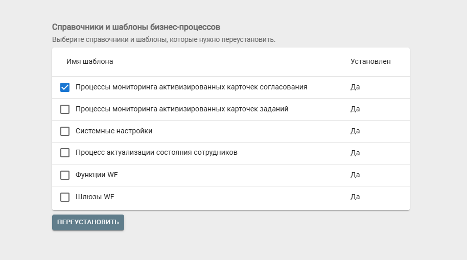 Справочники и шаблоны бизнес-процессов