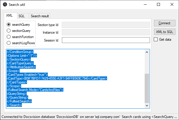 SQL-выражение поискового запроса