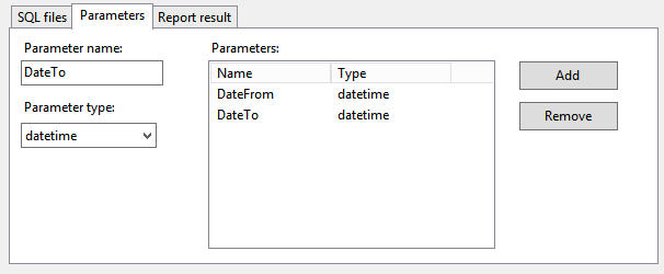 Пример настройки параметров отчёта
